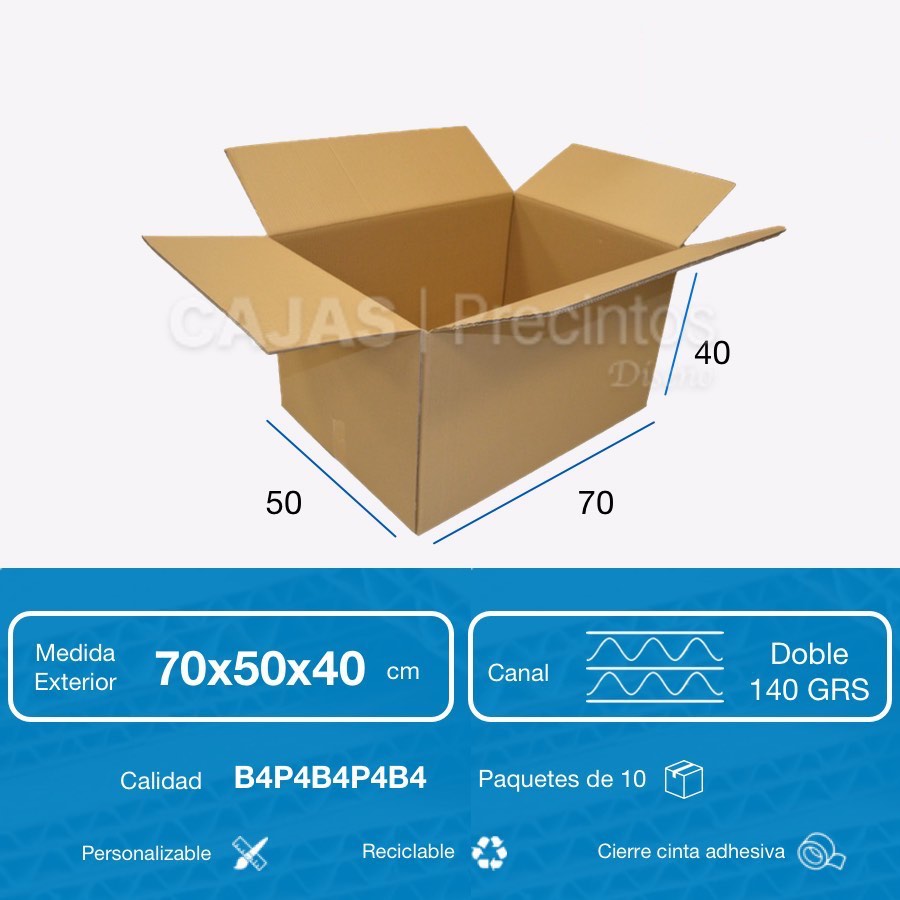 Caja de Cartón 70x50x40 cm Doble - Cajas y Precintos