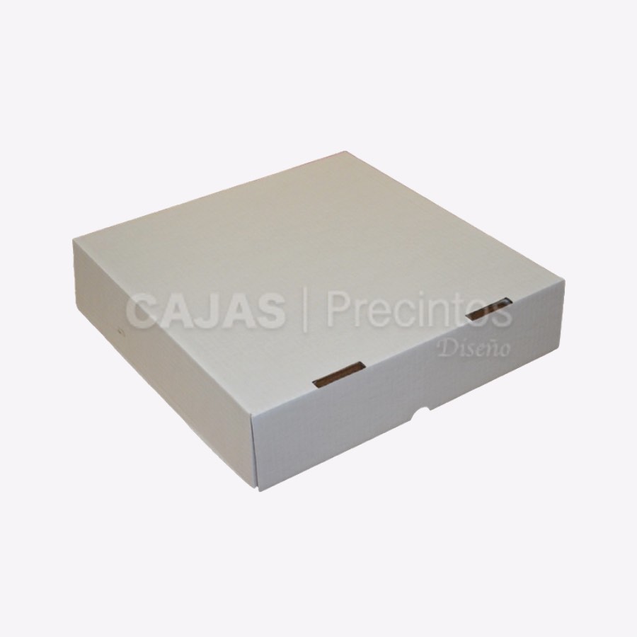 Caja Blanca Automontable con tapa incorporada 35 x 35 x 8 cm - Caja Cartón  Embalaje .Com