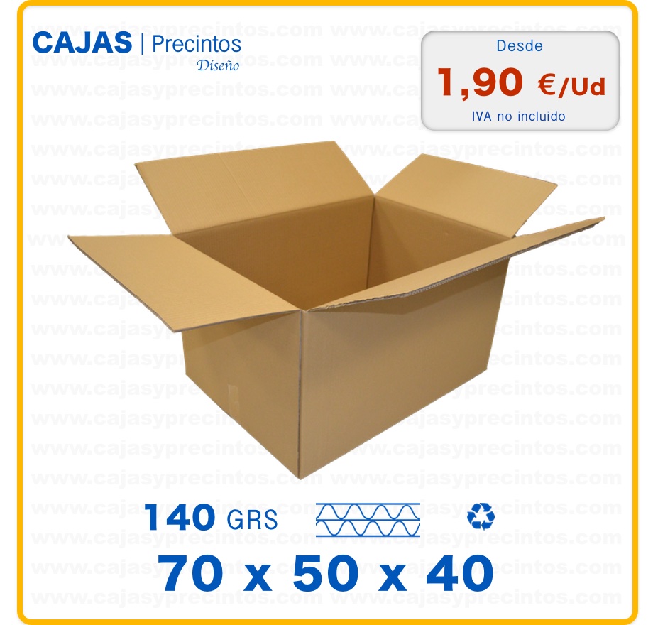 Caja de Cartón 70 x 50 x 40 cm Canal Doble Cajas y Precintos Caja de Cartón 70 x 50 x 40 cm Canal Doble Cajas y Precintos