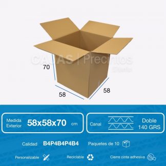 100x60x40 cm Caja De Cartón de Canal Doble (4 Solapas) - Caja Cartón  Embalaje .Com