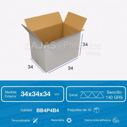 Caja Cartón 34x34x34 cm para 4 Garrafas de Aceite (5 litros)