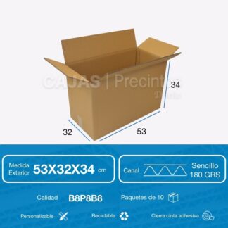 Caja Carton Embalaje 40x30x20 Mudanza Reforzada 10 Unidades