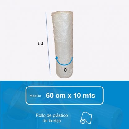 Rollo de plástico burbuja 60 cm x 10 mts