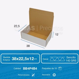 Caja Cartón 26.5x11x10.5 cm Automontable con Tapa - Cajas y Precintos
