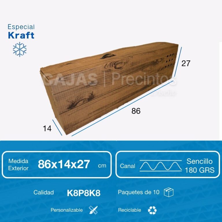 Caja Cartón 86 x 27 x 14 cm de Jamón con diseño de Imitación a la