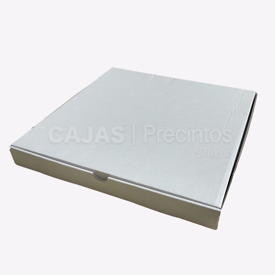 Caja Cartón 33 x 33 x 4 cm para pizza color blanco - Cajas y Precintos